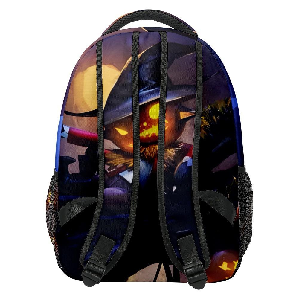 Cartoon Kpop Youthful School Bags Unisex Halloween Pumpkin Travel Bags 3D Print Oxford Waterproof Notebook Shoulder Backpacks