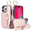 Кошелек на молнии с кольцом для карт, кожаный чехол для iPhone 16, 15, 14, 11, Pro Max, XS, XR, 7, 8, Plus, 13, 12, Mini, защитный чехол