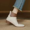 Soft-soled Pointed Short Boots Women's Versatile Single Cotton Boots, New Autumn and Winter Velvet Martin Boots Children
