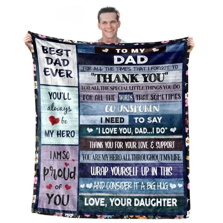 Daughter's Christmas and Birthday Gift Blanket for Dad thin blanket picnic blanket grinch blankets for beds blanket