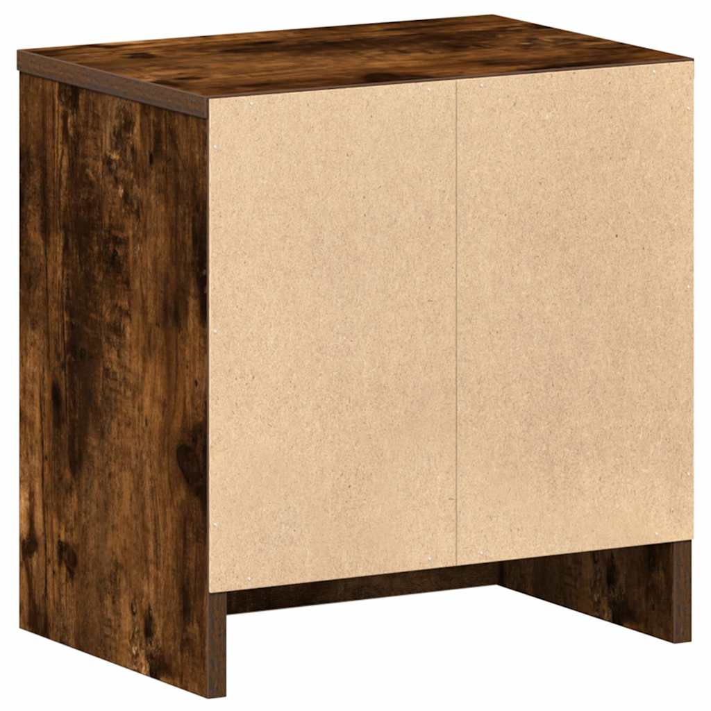 Nightstands 2 pcs with Drawer Smoked Oak Finish 39 x 28 x 41 cm