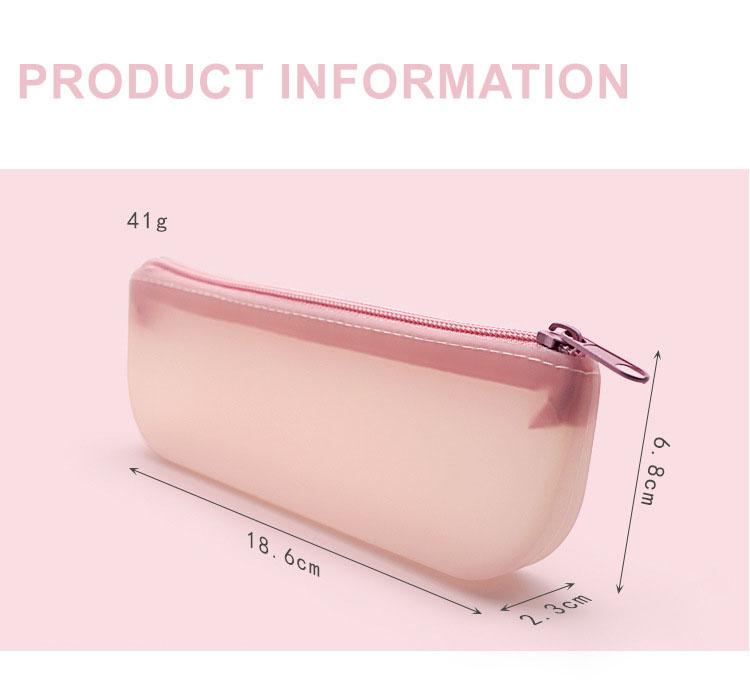 Professional Cute Small Mini Pink Clear Cosmetic Transparent Silicone Bag Travel Makeup Bag With Zipper