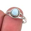 Natural Republic Larimar Gemstone Handmade 925 Sterling Silver Ring Size 9 n1T85