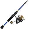 Telescopic Fishing Rod 5.0:1 Speed Metal Spool Fishing Reel Bass Freshwater Saltwater Outdoor Travel Fishing Tackle Rod Combo