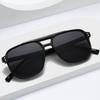 Retro Double Bridge Oversized Square Sunglasses Women Men Glasses Fashionable Studded Shades