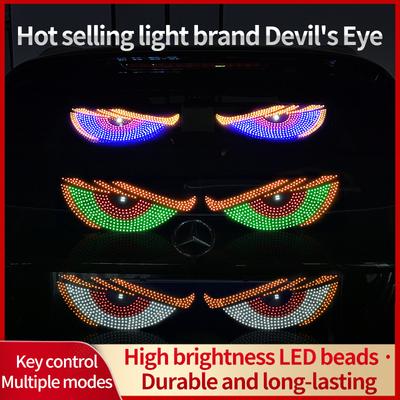 Светодиодный автомобильный динамический световой знак Devil's Eye Light, наклейка на автомобиль, светодиодный дисплей, световой знак Eye Light, персонализированная декоративная модификация света