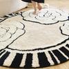 French Cream Wind Mountain Camellia Carpet Living Room Tea Table Mat Bedroom Thickened Bedside Carpet Cloak Dressing Table Mat