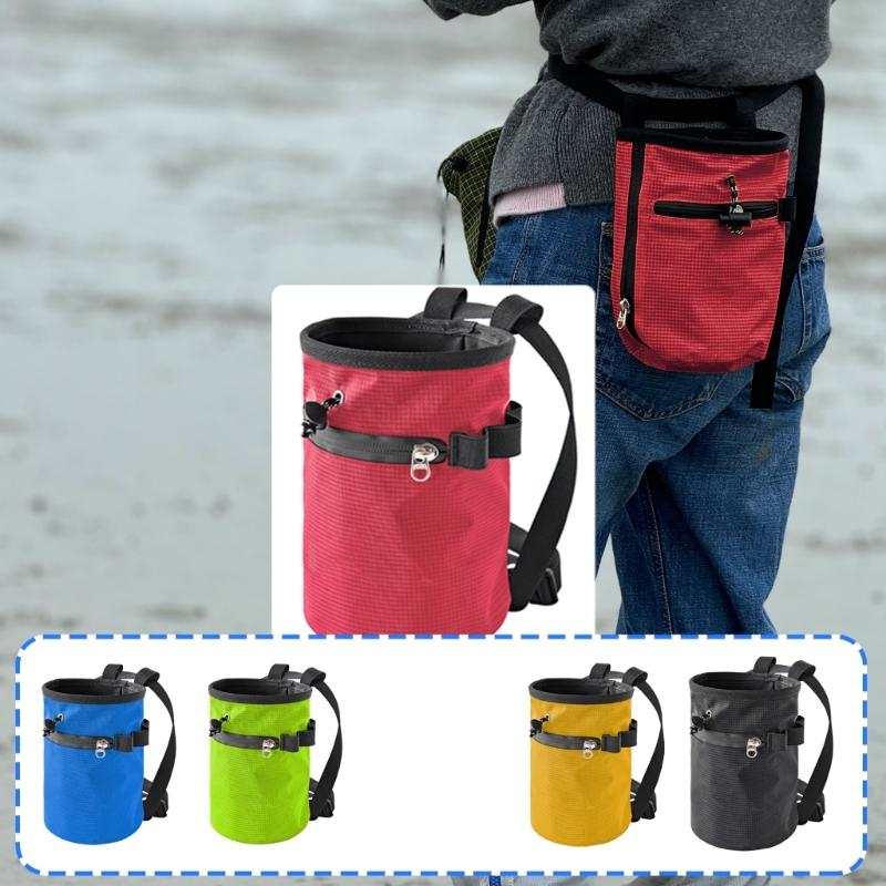 Bouldering Chalk Bucket & Zippers Pockets Rock Climbing Chalk Bag Magnesia Pouches Nonslip Chalk Bag Easy Use
