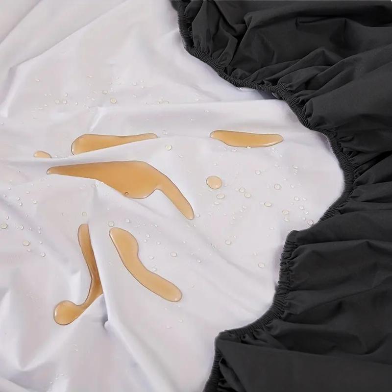 Водонепроницаемый комплект простыней(1*Простыня на резинке+2*Наволочка),Однотонная мягкая простыня Водонепроницаемый и пыленепроницаемый наматрасник