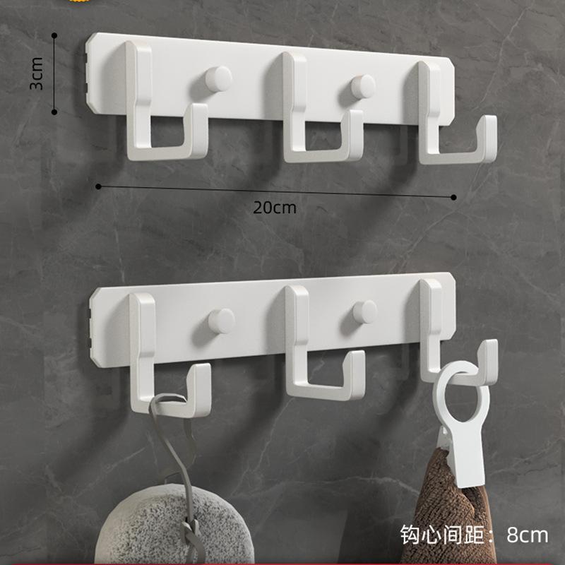 Черный серебристый крючок для халата для ванной комнаты, кухни, настенный, для хранения ключей, вешалка для пальто, держатель для полотенец, 3, 5, 7 крючков