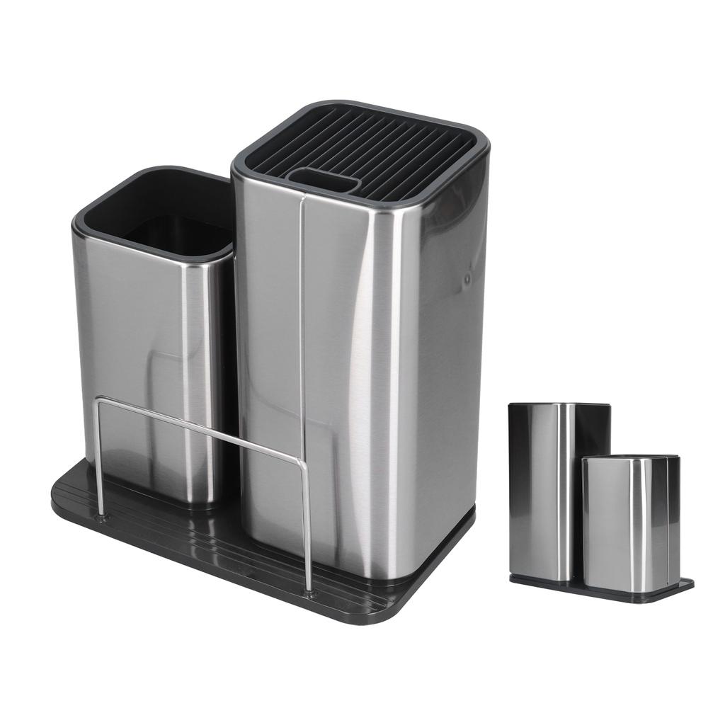 Держатель для ножей 2 в 1 с органайзером для разделочной доски из нержавеющей стали, кухонный аксессуар для хранения