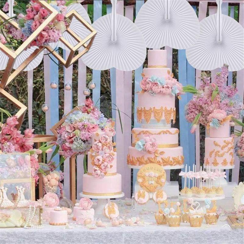 10/20Pcs White Folding Fan Heart Shape Circular Blank Paper Hand Fans Outdoor Gatherings Party Birthday Wedding Decor DIY