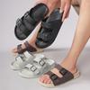 Модные летние мужские повседневные шлепанцы Простые однотонные с пряжкой Пластиковые слипоны Балетки Парные регулируемые шлепанцы Уличные сандалии