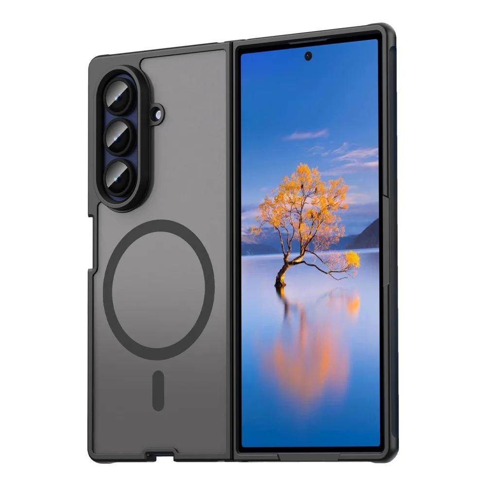 Luxury Z Fold7 Slim Matte For Magsafe Case for Samsung Galaxy Z Fold 7 PC TPU Hybrid Armor Magnetic Wireless Charging Back Cover