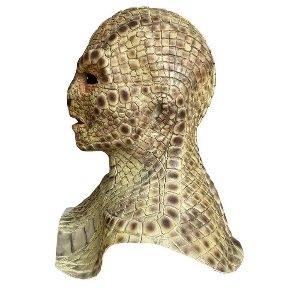 Soft Snake Monster Mask Scary Halloween Cosplay Party Mask Lizard Man Full Face Mask Theme Party