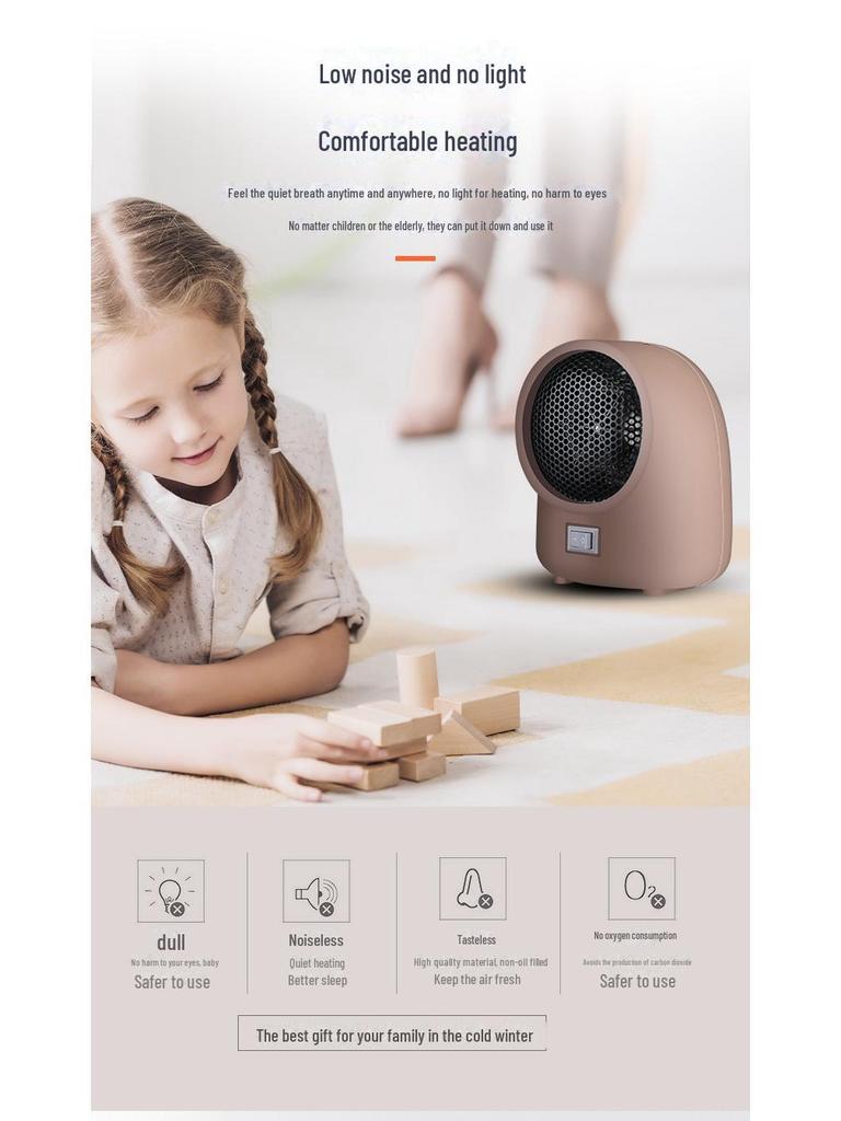 Compact 110V Touchscreen Electric Heater for Quick Desk and Home Use