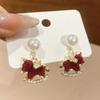 Cute Pony Pearl Earrings Sweet Ear Studs Fresh Ear Jewelry  Women