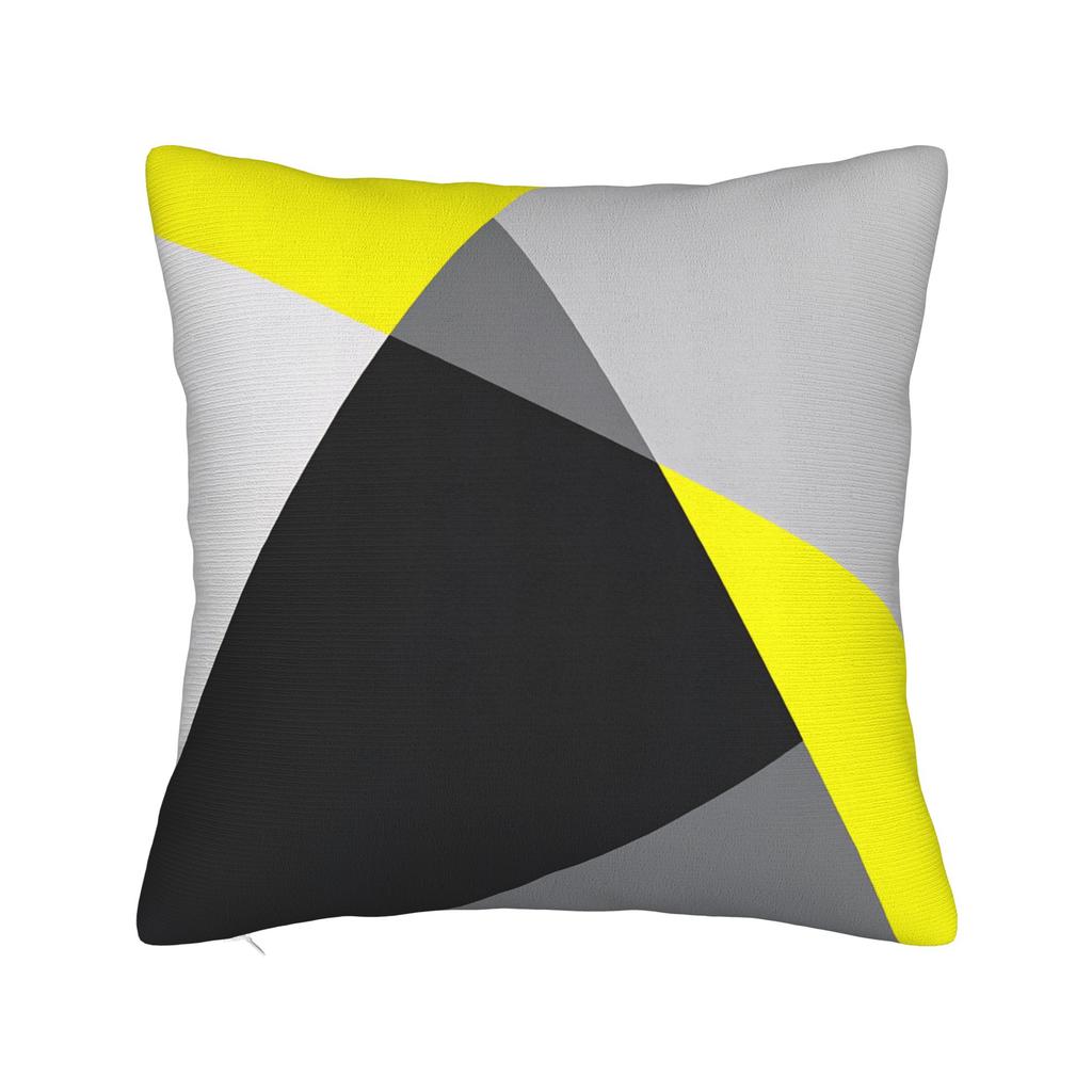 Yellow Grey Geometric Pillowcases  Kawaii Pillow Case For Living Room Bed Chair Comfy Pillow Cover