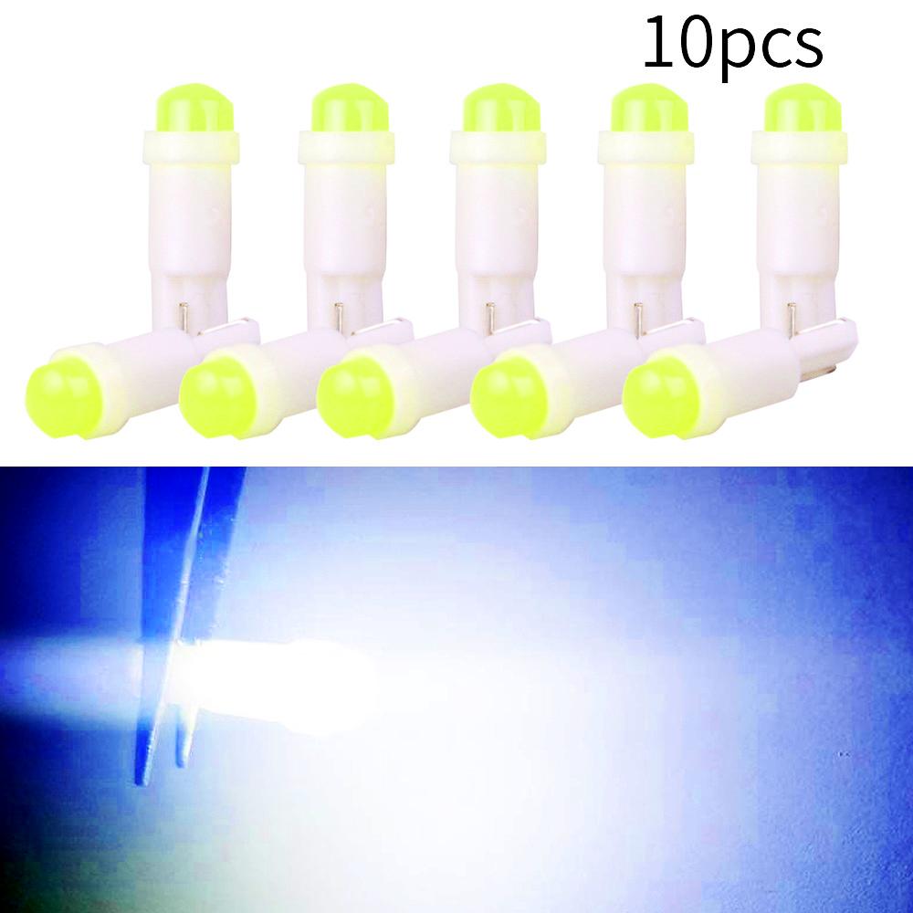 10Pcs T5 C0B Car Dashboard Indicator Light W1.2W W3W LED 1SMD Read Light Instrument Lamp Bulb 4014 LED Super Bright Signal Lamp