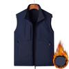 Kuz va Qish uchun Ochiq Havoda Kiyiladigan Uskunalar Ko'p cho'ntakli Jilet Erkaklar uchun Keng kesimli Ikki tomonlama Jilet Paxtali Polar Fleece Yoqali Jilet