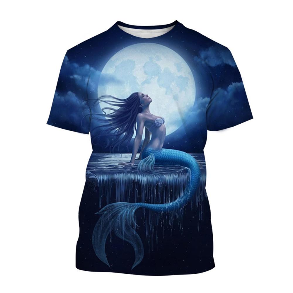 Сексуальный 3D-принт русалки Повседневные футболки Ocean Girl Fashion Мужские и женские повседневные уличные футболки Harajuku Hip-Hop Street Style Футболки Топы