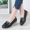 Summer Hollow Soft-Soled Leather Shoes for Middle-Aged and Elderly Women - Wedge Heel, Breathable Design