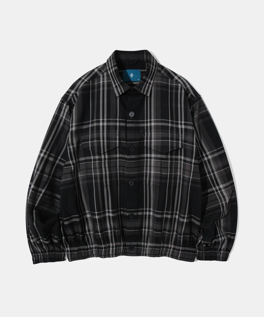 DIAMOND LAYLA Camp Check Double Pocket Shirt Jacket S130 - Black