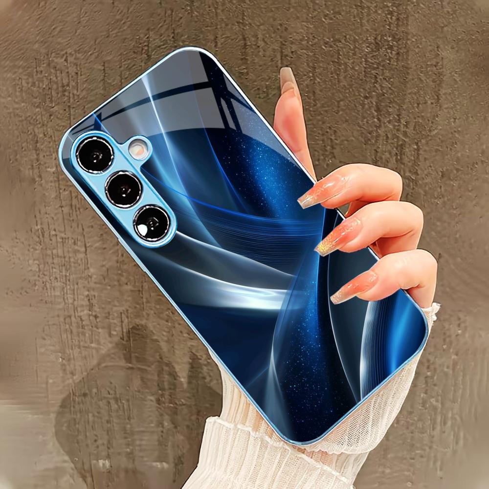 Высококачественный чехол в деловом стиле для Samsung Galaxy S26 S25 S24 S23 S22 FE Ultra Plus Со стеклянным покрытием, ощущение как у голого телефона, для мужчин