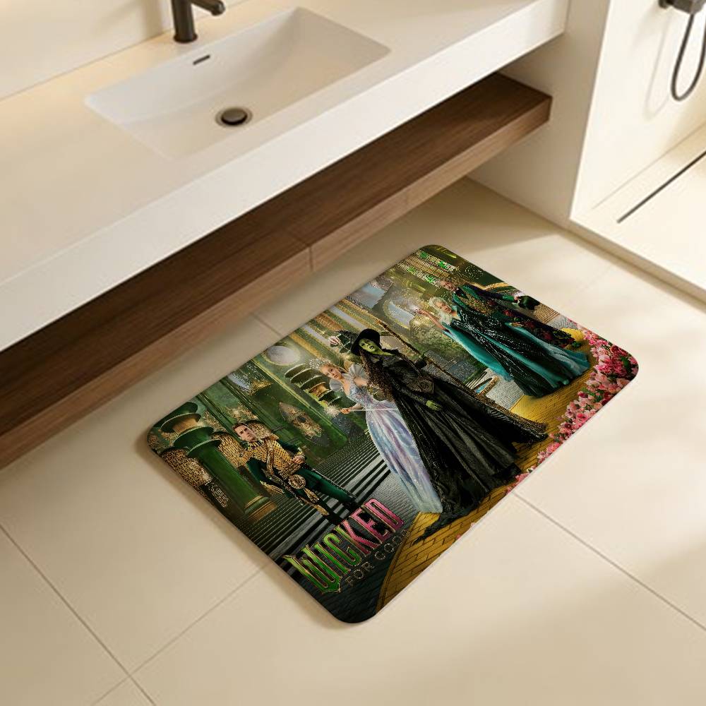 Grande Movie W-Wicked Entrance Door Mat Washable Non-Slip Living Room Sofa Chairs Area Mat Kitchen Welcome Doormat