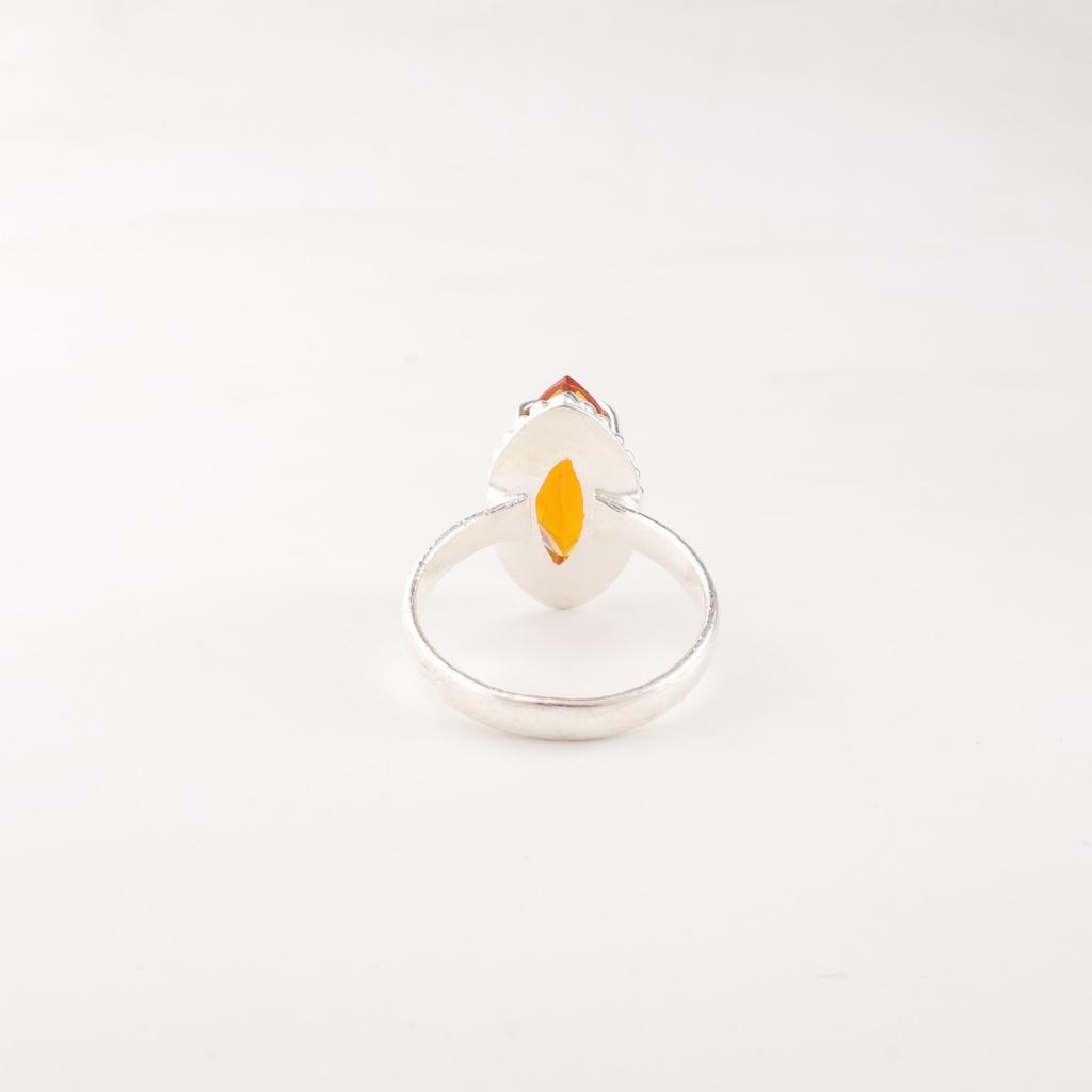 Citrine Gemstone 925 Sterling Silver Jewelry Handmade Trendy Ring Gift For Mom RR-64-10