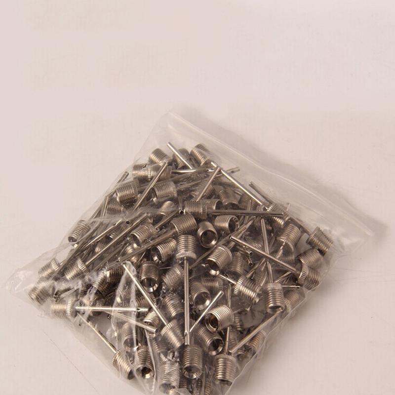 50PCS Stainless Steel Sports Ball Inflating Pump Pins Soccer Football Basketball Air Valve Adaptor Needle for Inflatable Sports