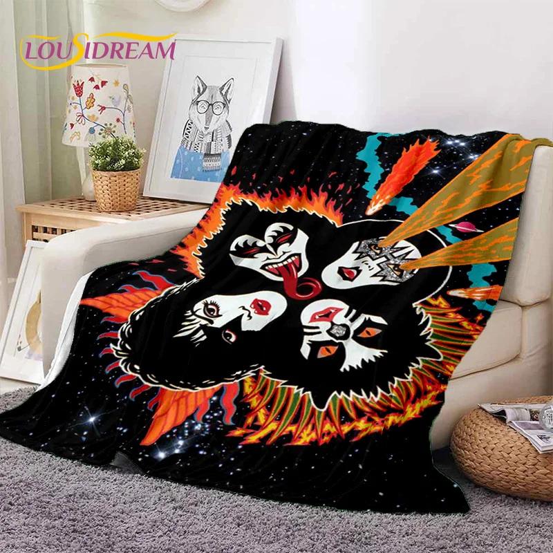 Kiss Rock Heavy Metal Band Gene Paul Soft Flannel Blanket for Bed Bedroom Sofa Picnic,Throw Blanket for Outdoor Leisure Nap Gift