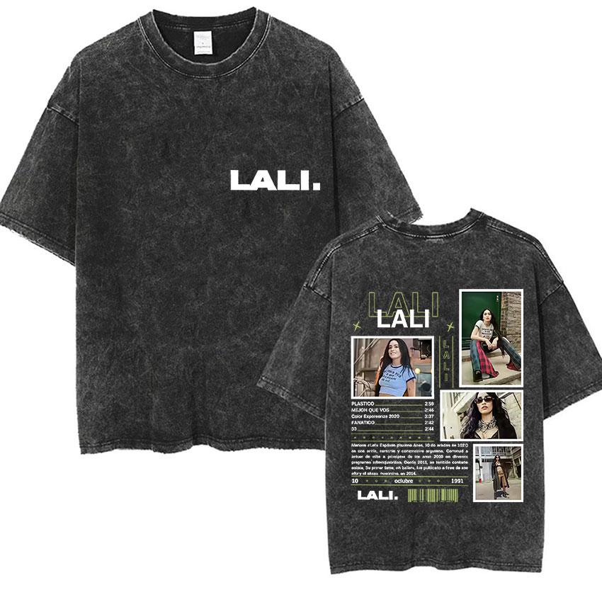 Lali Esposito Estadio Velez Tour  Vintage Washed T Shirts Men Womens Casual Fashion Oversized Tshirt Fans Gift Streetwear