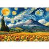 Пазл «Звездное поле подсолнухов Ван Гога» Знаменитый пейзаж 1000 деталей, популярная корейская головоломка