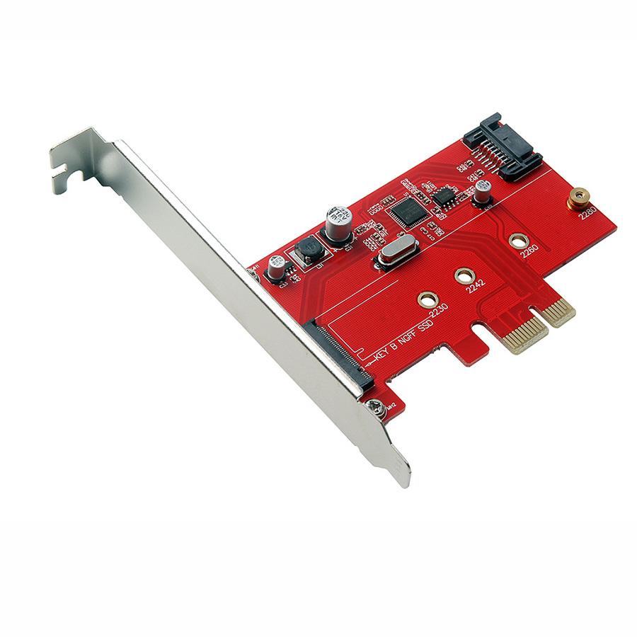Карта-адаптер Pcie X1 на B Key M.2 NGFF SATA SSD 2280 2260 2242 2230 PCI-Express