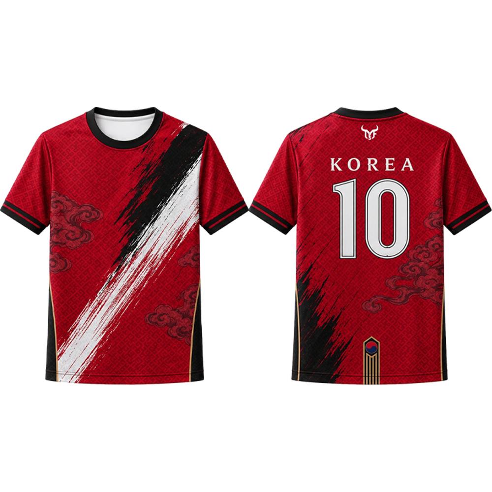 Korean Vintage Cloud Print Soccer Jersey Men's Breathable And Quick Dry Summer Outdoor Sports T-shirt Unisex O-neck Casual Top