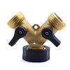 Brass Three-Way Y-Type Garden Hose Diverter Valve