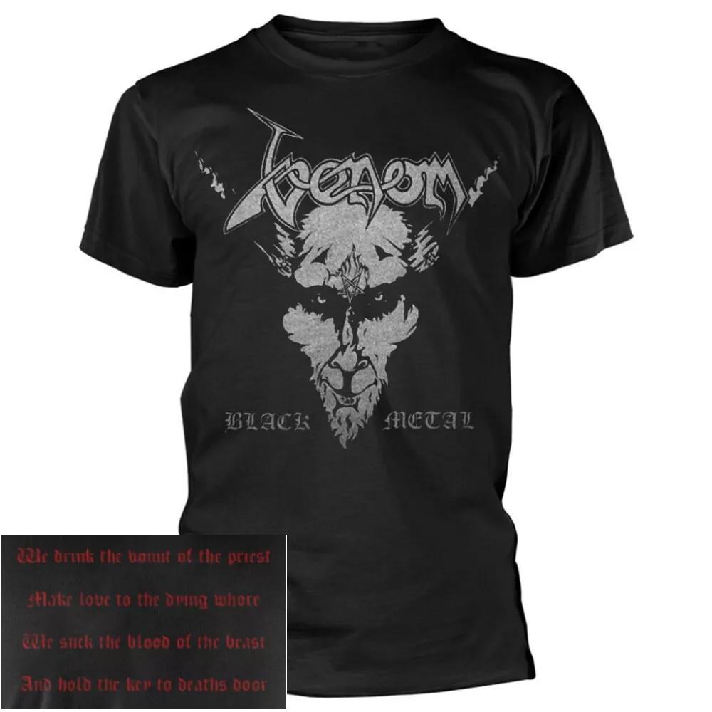 100% хлопок ТОПЫ УНИСЕКС ФУТБОЛКИ МУЖСКИЕ ЖЕНСКИЕ Футболка Venom Black Metal Официальная футболка рок-группы Футболка