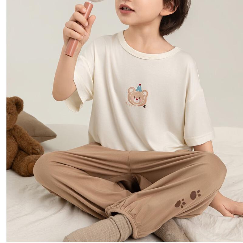 Boys' 7A Antibacterial Zero-Pressure Cartoon Summer Pajama Set