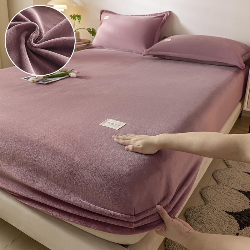 Осенне-зимняя теплая простыня на резинке из фланели, мягкая и удобная, простыни для двуспальной кровати, утолщенный коралловый флис, чехол для матраса, плюшевая простыня