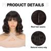 Synthetic Wavy Wig With Bangs Shoulder Length Wigs With Natural Wavy Heat Resistant Fiber Wig For Women Daily Use