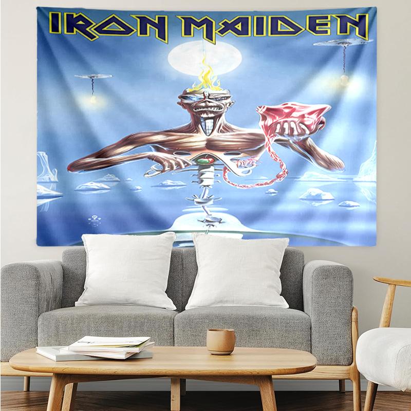 Гобелен с изображением группы Iron Maiden для спальни, эстетичный гобелен для классной комнаты, настенное панно для гостиной, общежития, офиса, идеальный творческий подарок