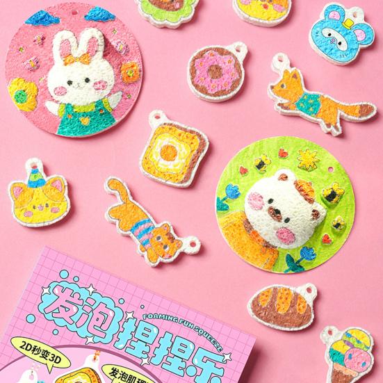 1 набор DIY Rainbow Scratch Painting Kit с красками, ручками, наклейкой-скребком