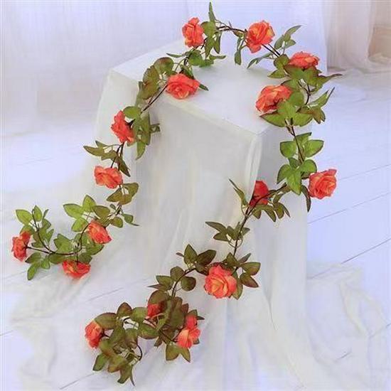 Artificial Rose Vine for Living Room Decoration, Air Duct Cover, Plastic Flower Garland