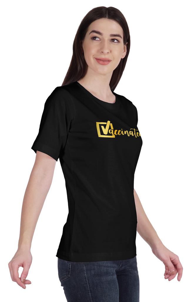 Inkmeso Футболка с круглым вырезом Vaccined Pro Vaccine, хлопковая футболка для женщин