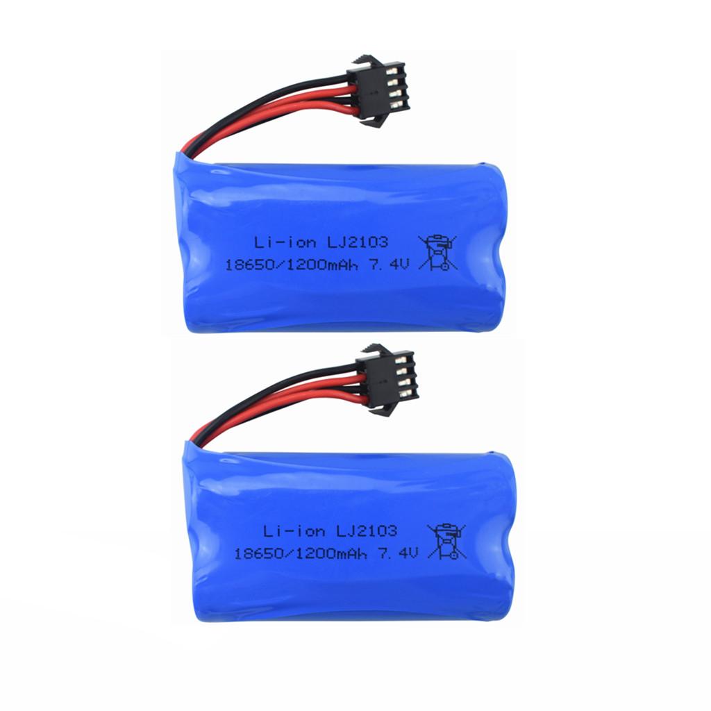 2pcs 7.4v 1200mah Lithium Battery For Ec08 Remote Control Car Spare Battery Ship Model Car Model High-rate Lithium Battery