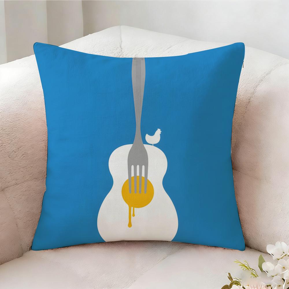 Funny Quirky Musical Instrument Pillow Case Pillowcase Doublesided Printed Sofa Cushion Bedroom Headboard Pillow
