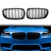 Gloss Black Front Kidney Grille Fit BMW 5 Series F11 F10 2010-2016 Dual Slats