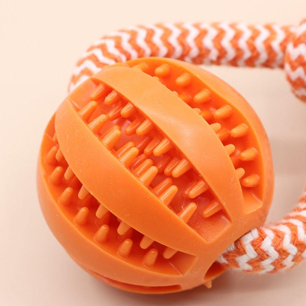 Bite-resistant Dog Slow Feeder Ball Pet Tooth Cleaning Dog Chewing Toys Fun Rope Knot Dog Toys Cat