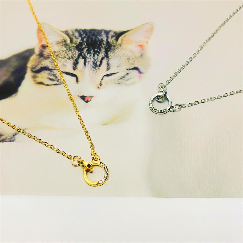 Элегантное ожерелье из металлического сплава с двойным кругом - Роскошное украшение-цепочка для ключицы для женщин